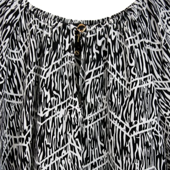 Yumi Kim 100% Silk Sheath Dress Zebra Black & White Abstract Animal Print (flaw) - Picture 4 of 11